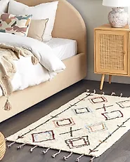 Teppich CORUM Beige 80 x 150 cm Baumwolle_1178475