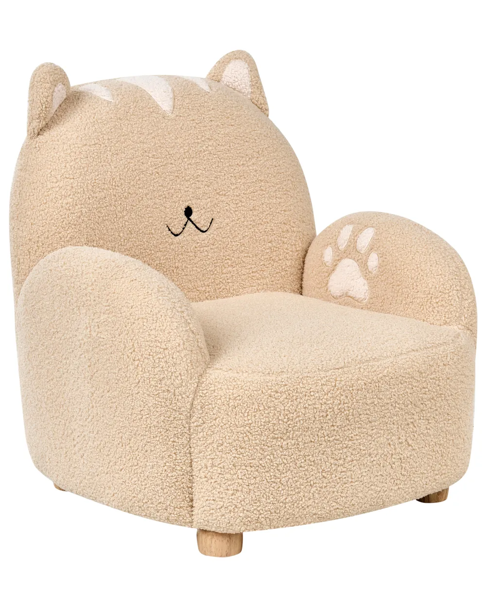 Poltrona per Bambini Gatto ZOAR Bouclé Beige_975931