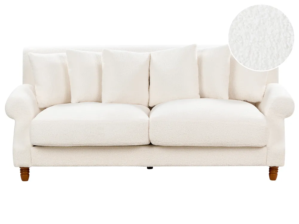 Sofa dla 2 osób EIKE Boucle Złamana biel