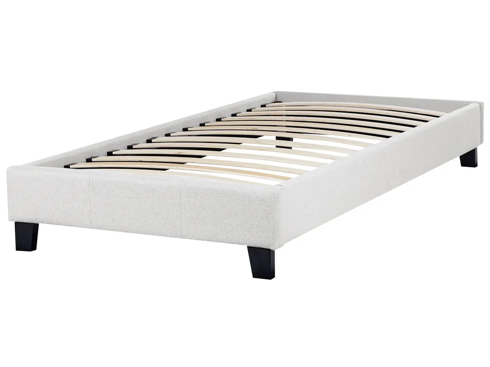 Bed without Headboard Fabric ROANNE 90 x 200 cm (EU Single) Light Grey_903102