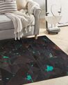 Tapis en cuir marron et turquoise 140 x 200 cm ATALAN_720995