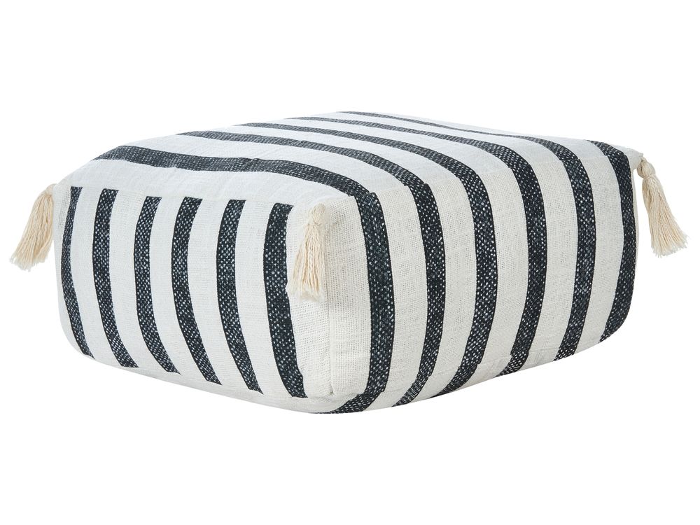 Cojín de suelo ASHTI Algodón Negro/Blanco