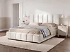 Ottoman Bed VAUVERT Fabric Off-White 180 x 200 cm (EU Super King)