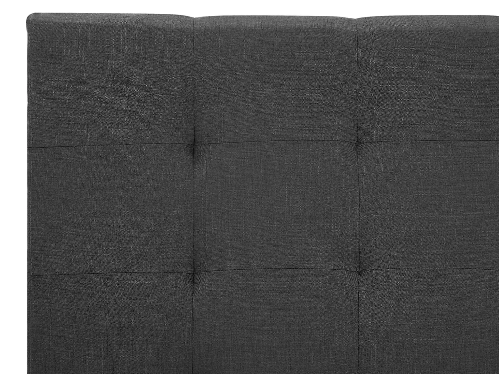Cama Tecido LA ROCHELLE 160 x 200 cm Cinzento escuro_745014