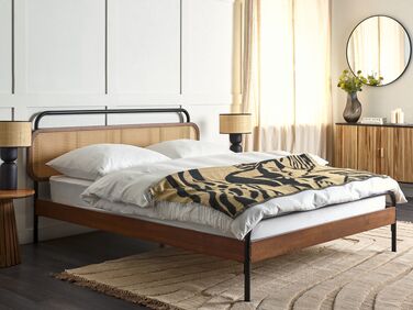 Wooden EU King Size Bed Dark BOUSSICOURT