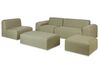 Lounge Set olivgrün 7-Sitzer modular mit 2 Ottomanen BATTIFOLLO_933604