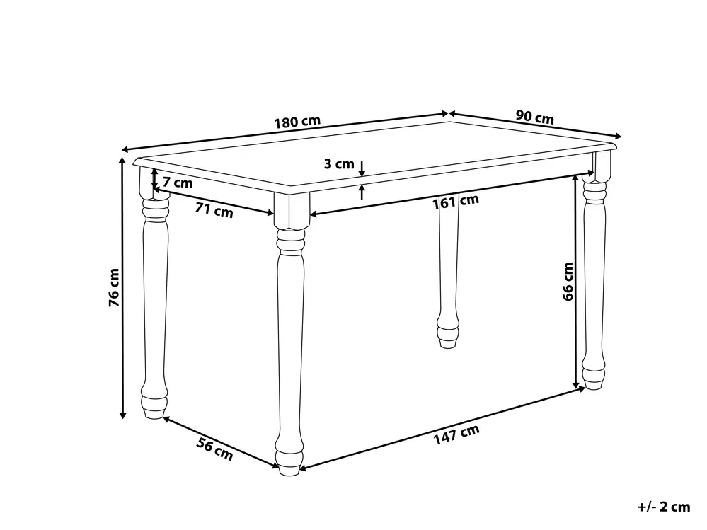 Dining Table CARY White 180 cm 90 cm_798997