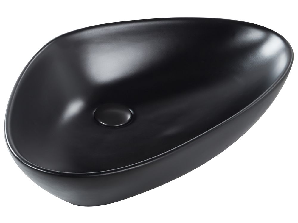 Countertop Basin TIRIG 600 x 390 mm Ceramic Black