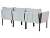 Lounge Set Stahl schwarz 5-Sitzer Auflagen hellgrau SKALA_934642