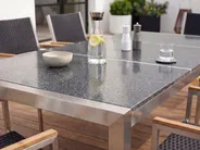 Garden Dining Table GROSSETO 180 cm 90 cm Granite Polished Grey_773786