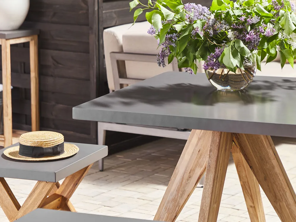 RELAX4LIFE Set Di 2 Sgabelli Da Bar In Metallo Con Seduta Curva In Tessuto - Alti 76 Cm, Poggiapiedi 32 Cm, Portata 180 Kg - Caffè/Nero Per Esterno E Giardino - 5