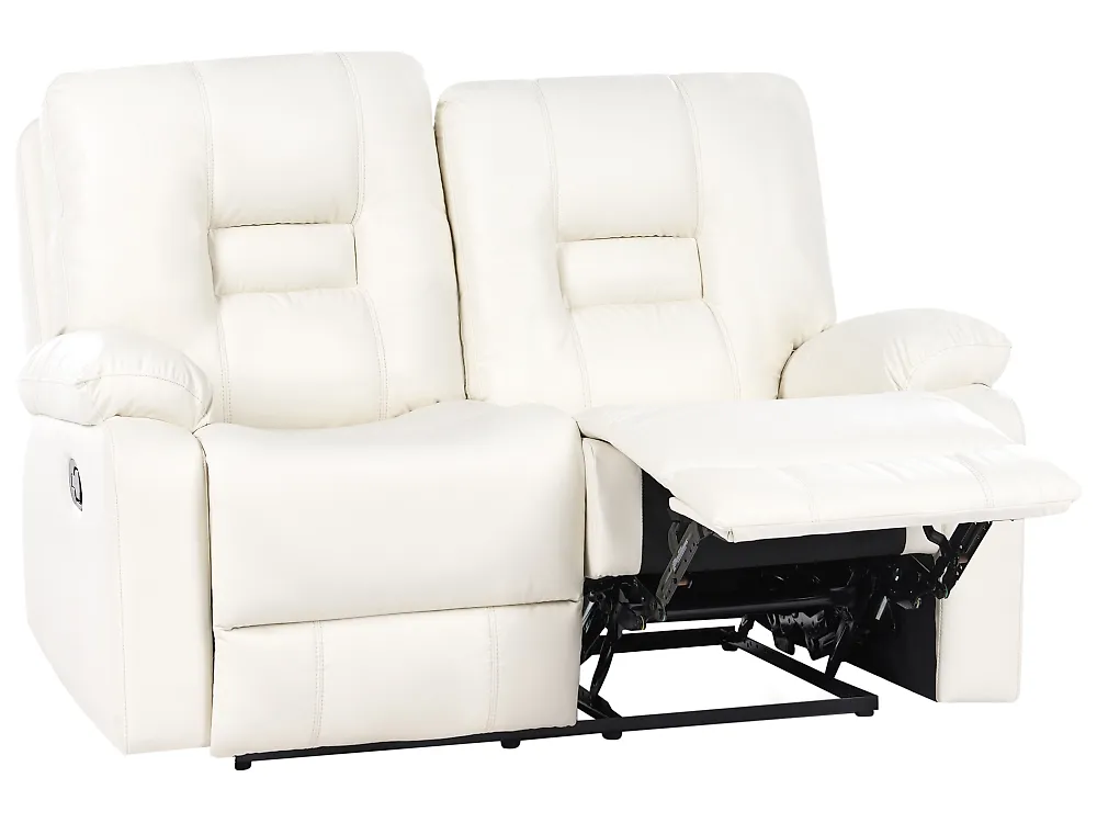 Sofa manuell verstellbar 2-Sitzer BERGEN Kunstleder Weiß
