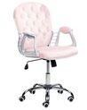 Krzesło biurowe regulowane welurowe różowe PRINCESS_855701