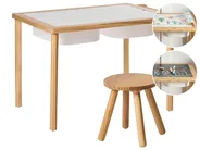 Kids Table and Chair Set KEMPSEY Montessori with Storage Light Brown_1047495
