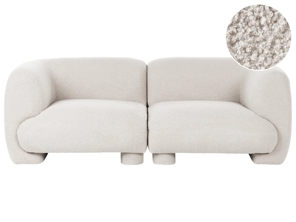 Modular Sofa 2 Seater MJALBI Boucle Off-White