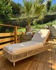 Transat avec coussin OSINI Polyrotin Beige_940521