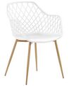 	Conjunto de 2 sillas de comedor blanco/madera clara NASHUA_775298