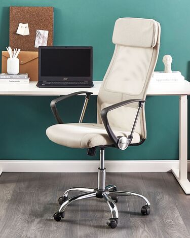 Swivel Office Chair Beige PIONEER