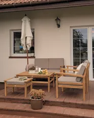 Garden Lounge Set with Table 4 Seater MANILA Certified Acacia Wood Light Brown_926167