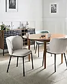 Set of 2 Dining Chairs ARTESIA Fabric Light Beige