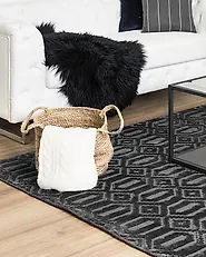 Tapis ADATEPE Gris foncé 140 x 200 cm Soie artificielle_1179355