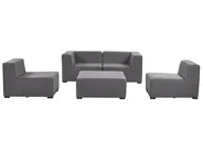 Garden Sofa with Ottoman 4 Seater AREZZO Modular Grey_848134
