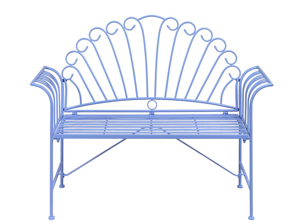 Garden Bench CAVINIA 125 cm Metal Light Blue