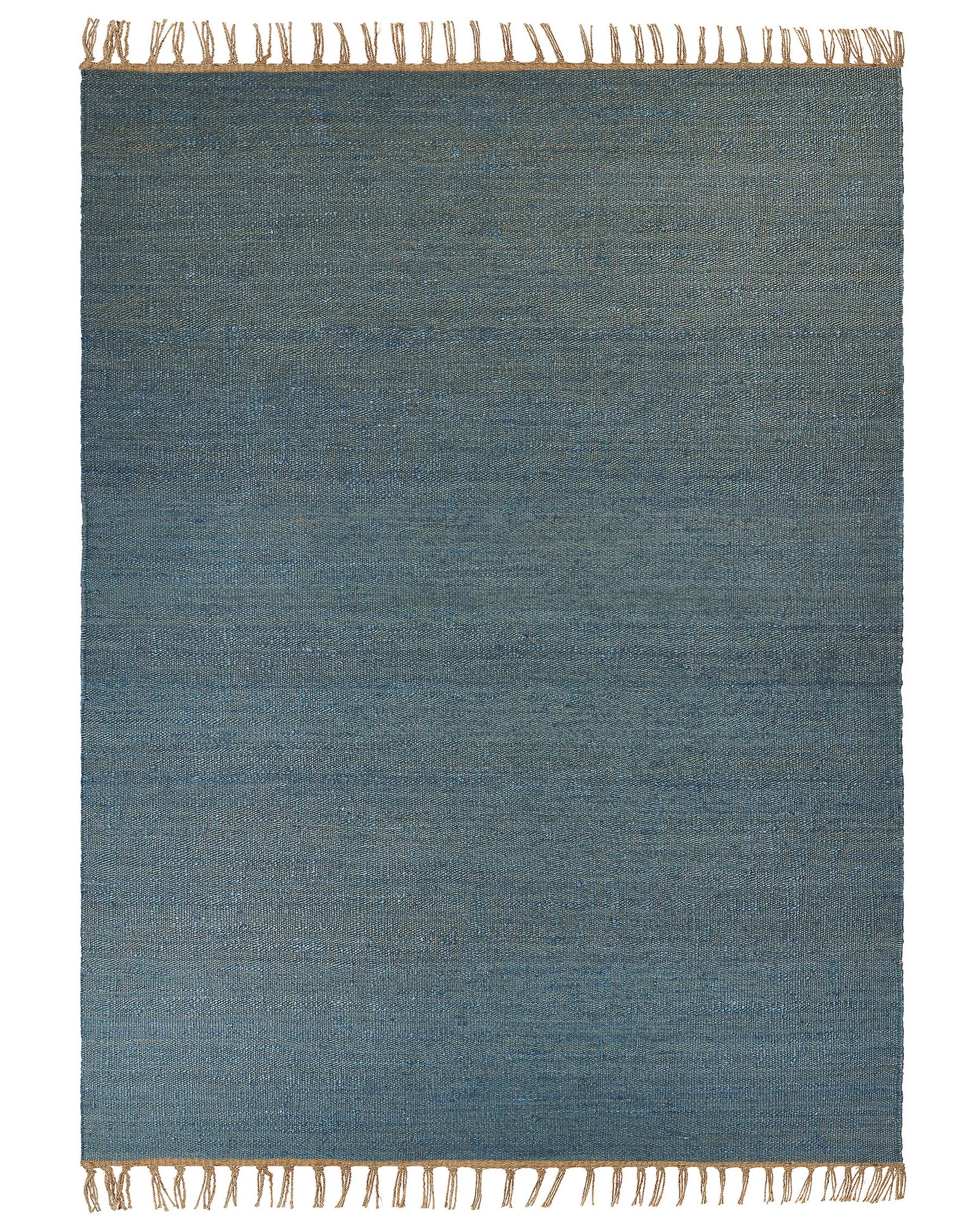 Alfombra de yute azul turquesa/marrón 160 x 230 cm LUNIA_846253