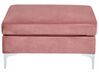 3 Seater Modular Velvet Sofa with Ottoman Pink EVJA_858737