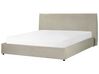 Velvet EU Super King Size Ottoman Bed Taupe LAVAUR_870927