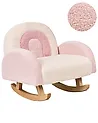 Kids Rocking Chair Rainbow OMBO Boucle Pastel Pink