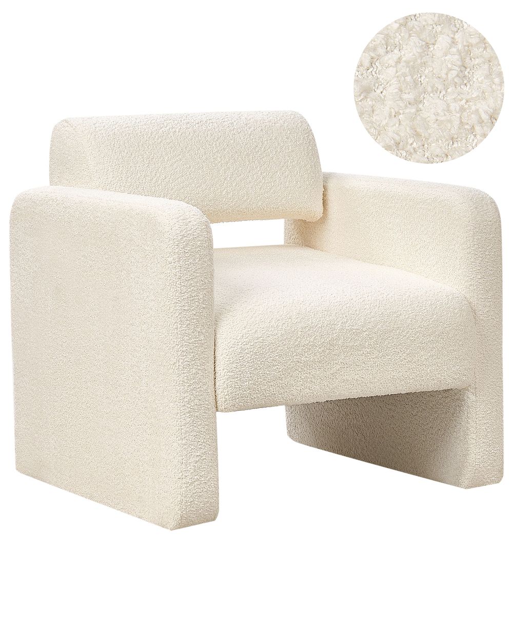 Sillón HALLSBERG Bouclé Blanco crema