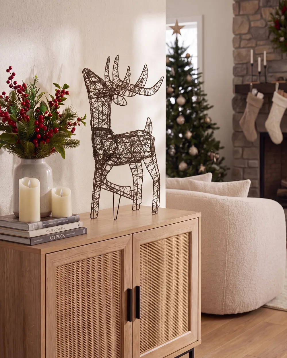 Outdoor Decoration LED RAVSJON 58 cm Reindeer Black_1148595
