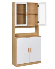 Witryna ze szklaną gablotą CYGNET 80 cm Biały_996252