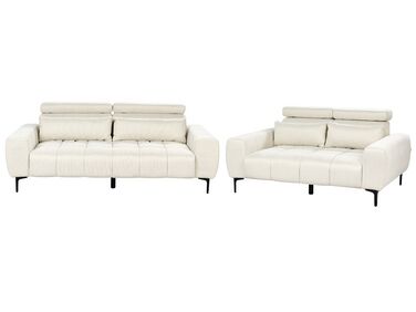 Fabric Living Room Set Cream VEGAMO