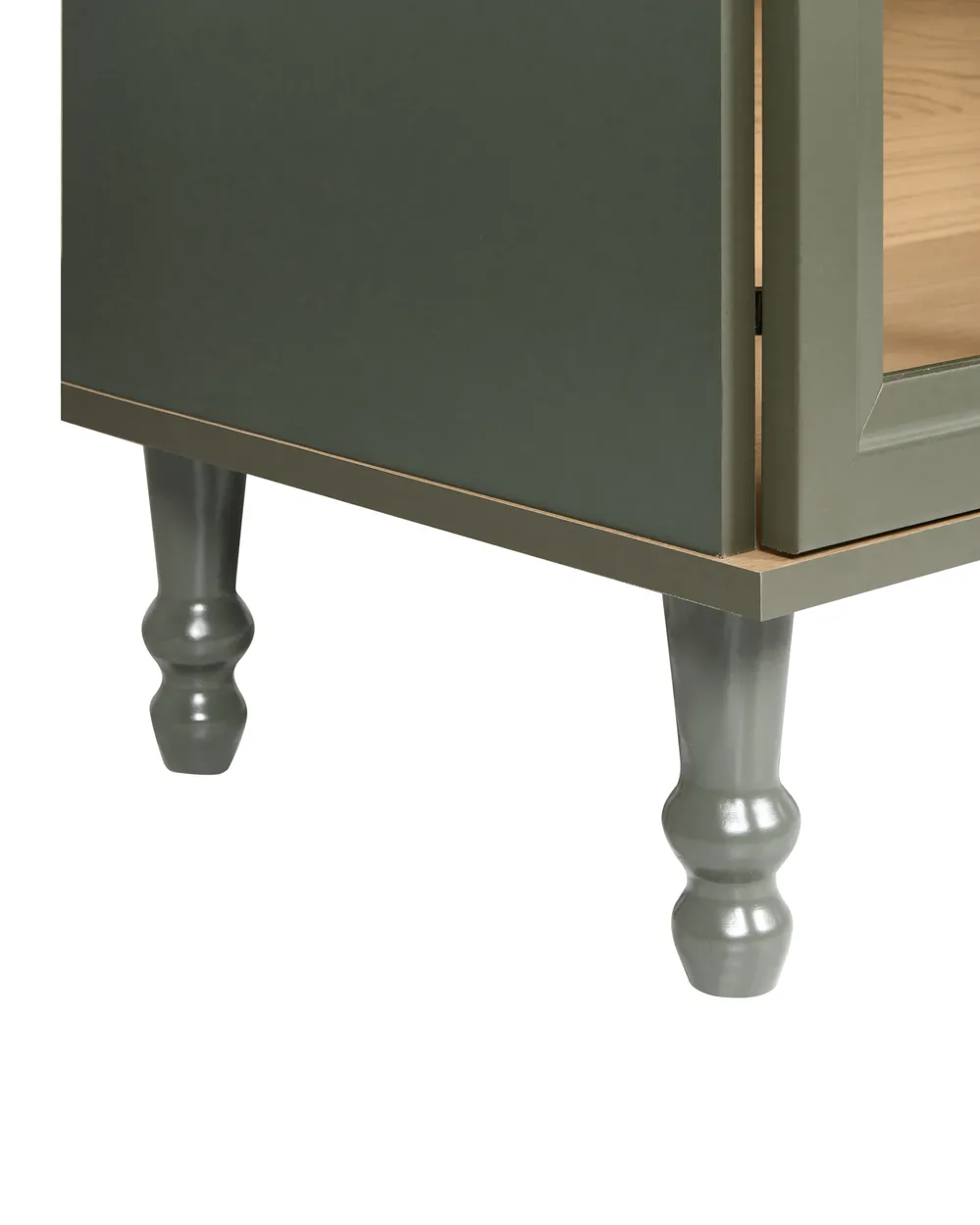Witryna ze szklaną gablotą TINGLEDALE 80 cm Zielony_1081371