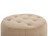 Pouf poggiapiedi ottomano in tessuto beige sabbia TAMPA_816585