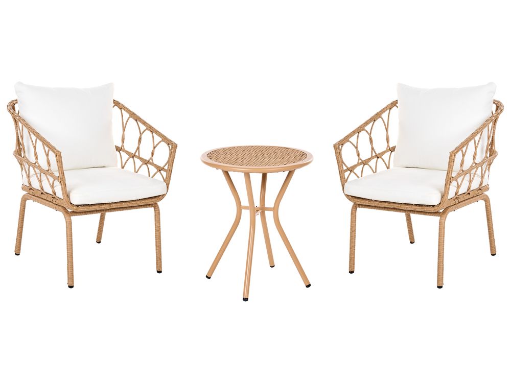 Set mobilier de grădină FERLA Ratan sintetic Maro deschis