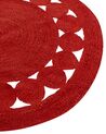 Tapis en jute rouge ⌀ 120 cm KOYUNLU_886753