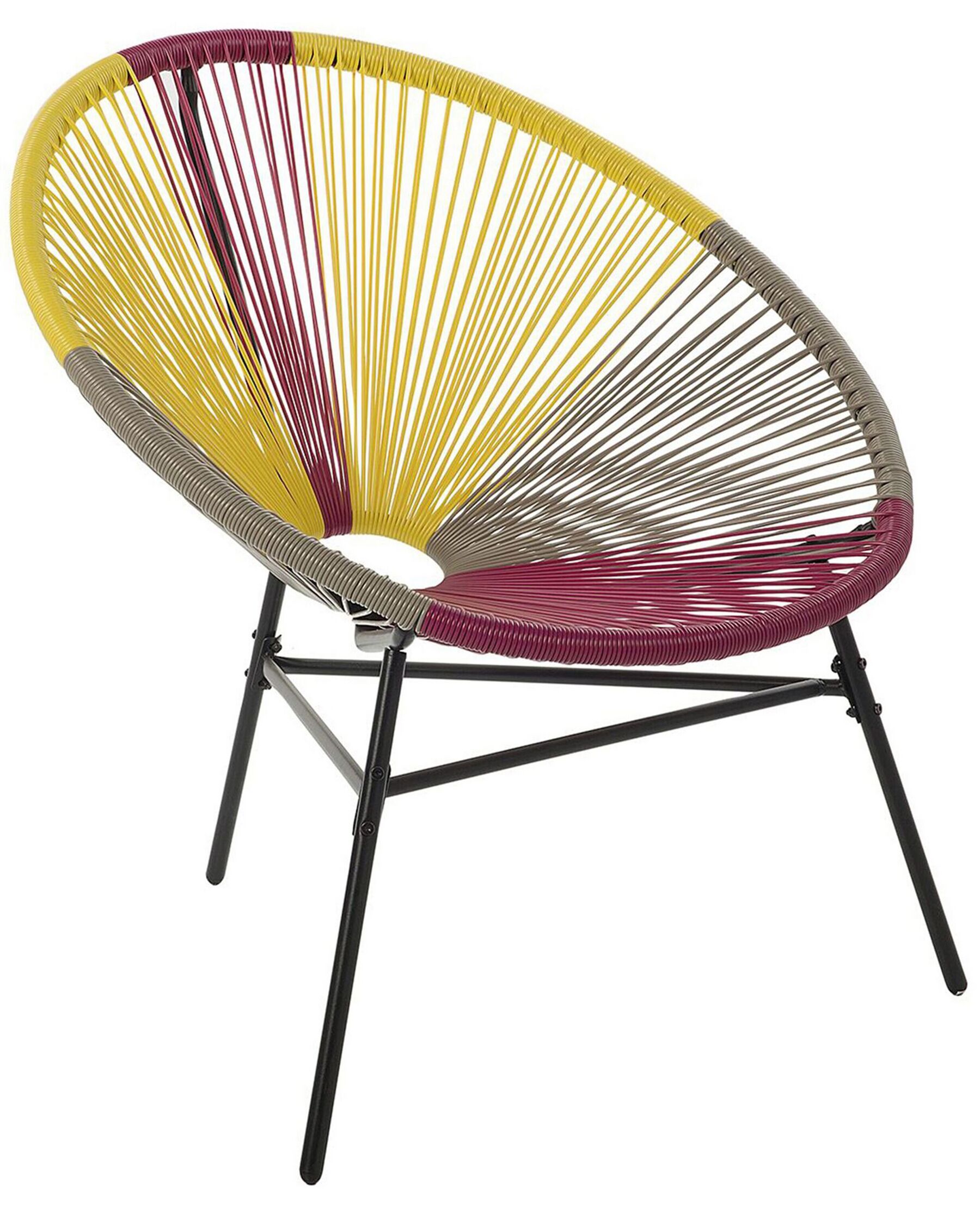 PE Rattan Accent Chair Multicolour Yellow ACAPULCO_718132