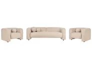 Set da salotto 5 posti LEIREN Bouclé Beige_920730