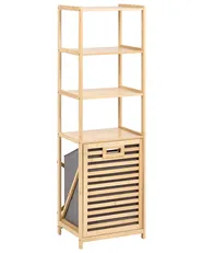 Tilt-Out Laundry Cabinet SAJAMA 40 cm with Shelves Bamboo Light Brown/ Grey_1136308