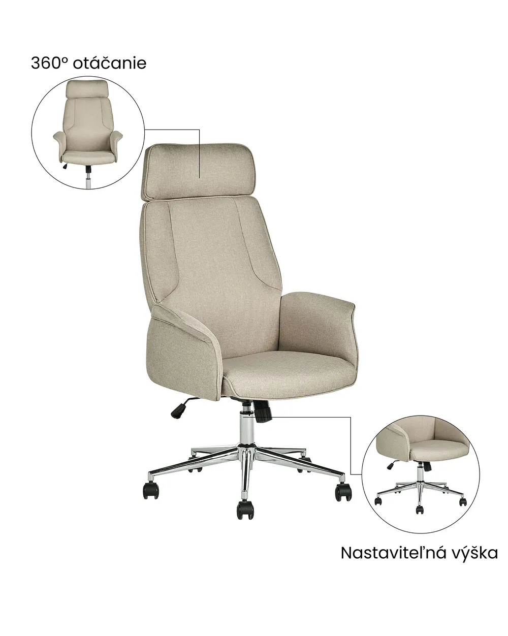 Kancelárska stolička PILOT Béžová_1036671