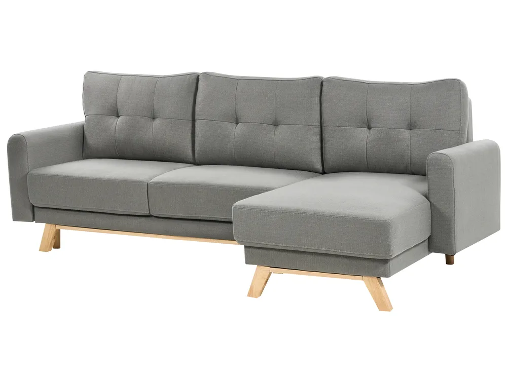 Sofa Bed 3 Seater SIRO with Storage Fabric Grey Left Hand_885665