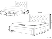 Bett mit Schubladen LIEVIN Samtstoff Hellgrau 140 x 200 cm_858160