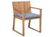 Zestaw ogrodowy drewniany stół i 6 krzeseł z poduszkami niebieskimi SASSARI_815791