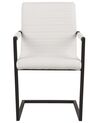 Conjunto de 2 sillas de comedor de piel sintética blanco crema/negro BUFORD_790079