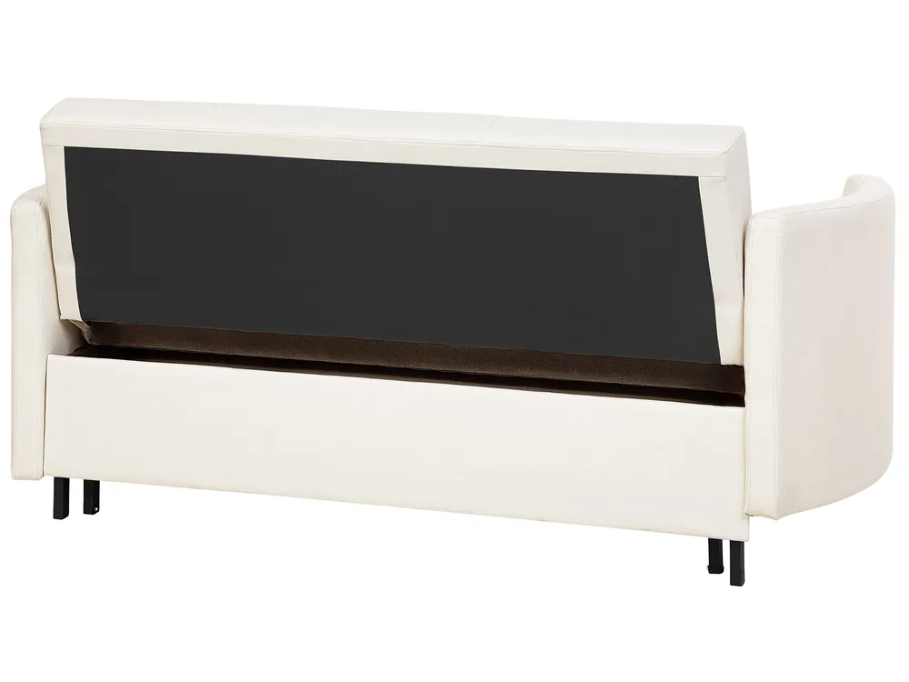 Sofa Bed 2 Seater HOVIN Fabric Light Beige_746290