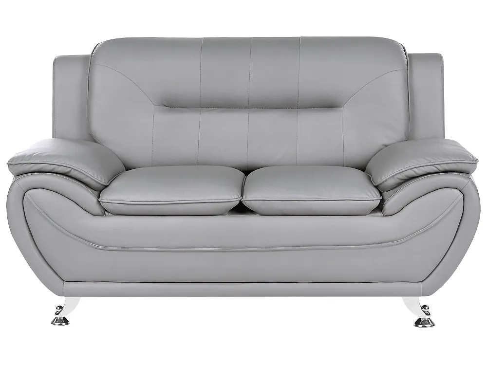Sofa 2-Sitzer LEIRA Kunstleder Grau