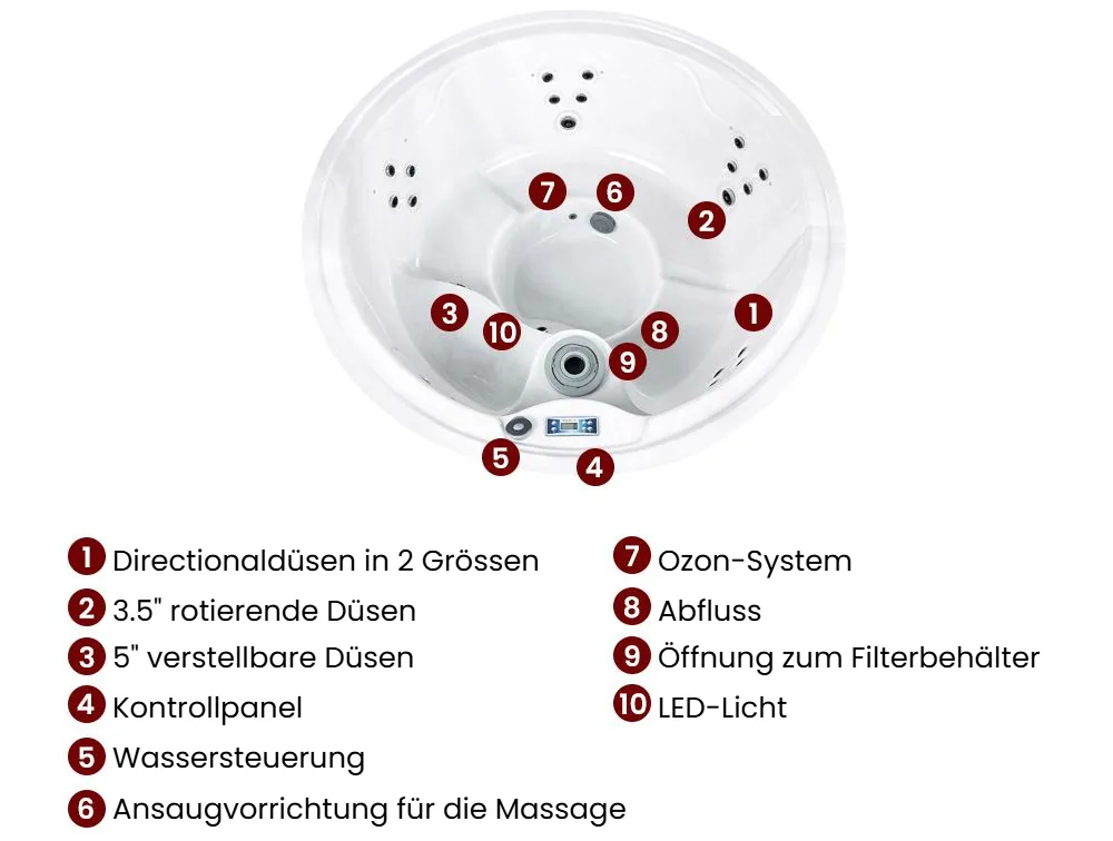 Outdoor Whirlpool mit LED MARFIL Dunkelgrau_1076330